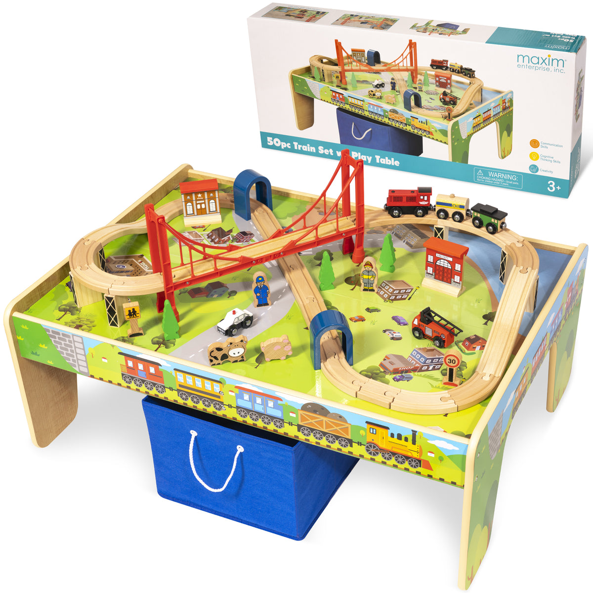 50-piece Train Set with Train - Play Table – WoodenTracks