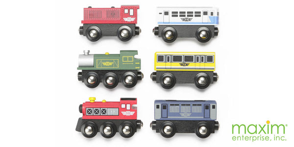 6 Piece Wooden Train Car Set