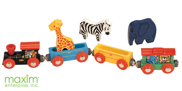 Wooden Circus Train & 3 Animals