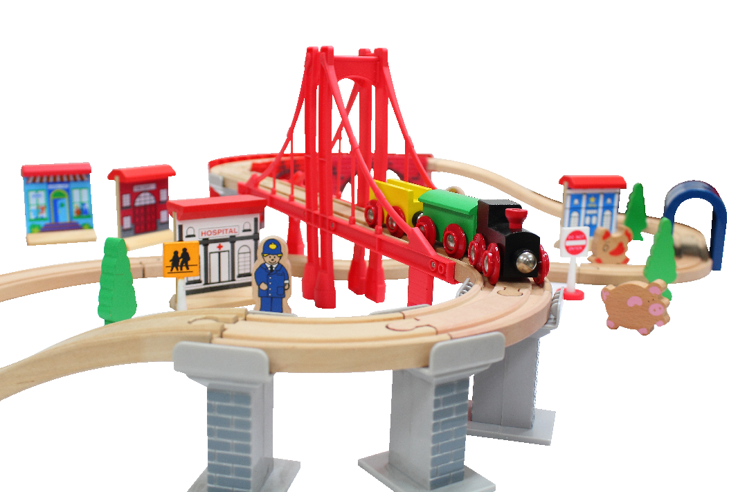 Bridge & Tunnel Wooden Train Set