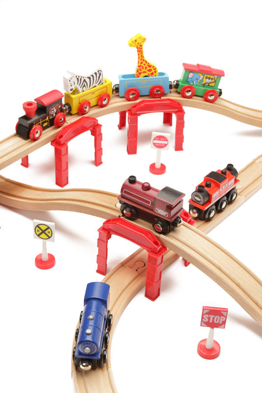 6 Plastic Multi Level Wooden Train Support Risers