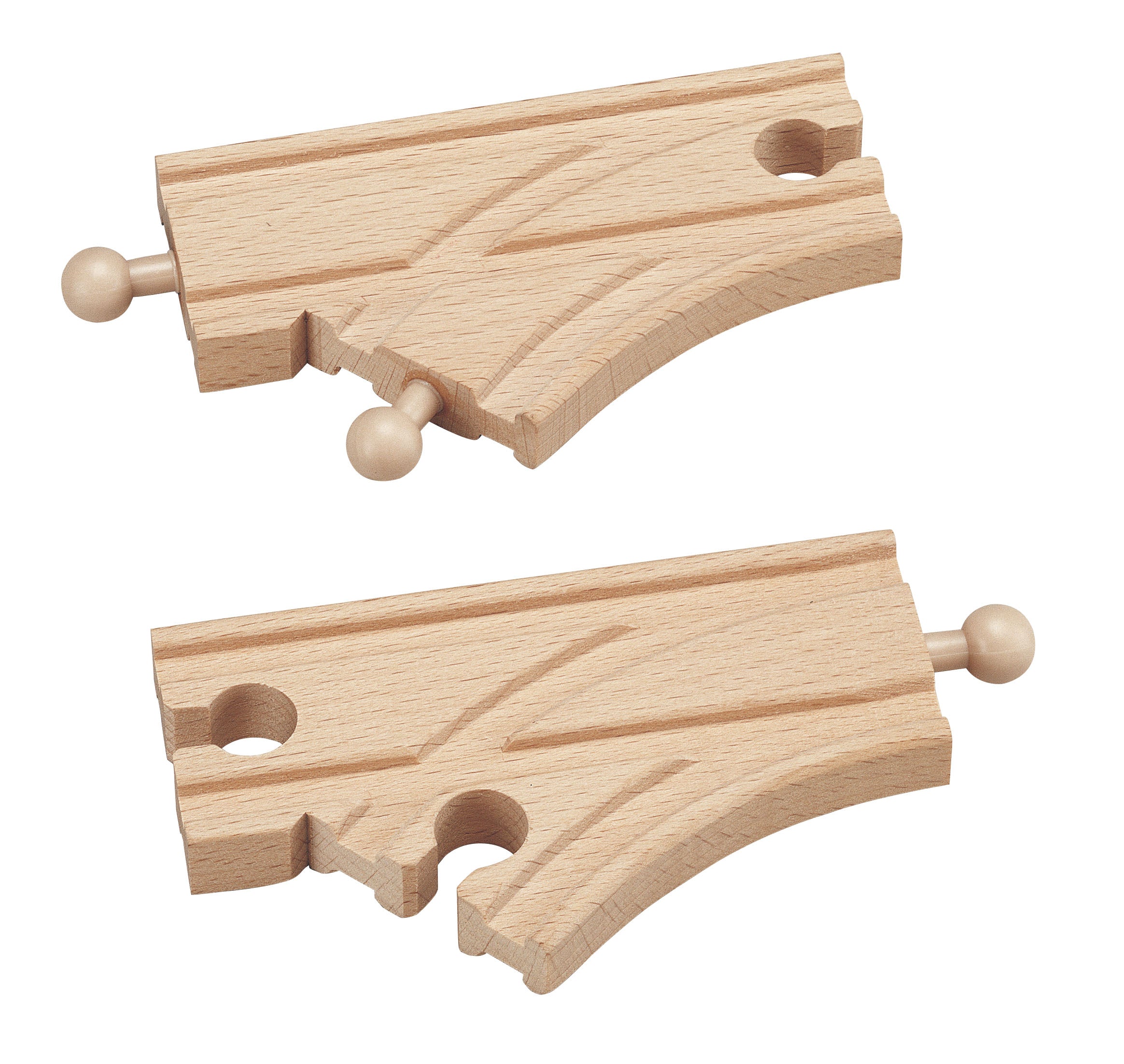 Short Single Curved Wooden Switch Track - 2 Pack