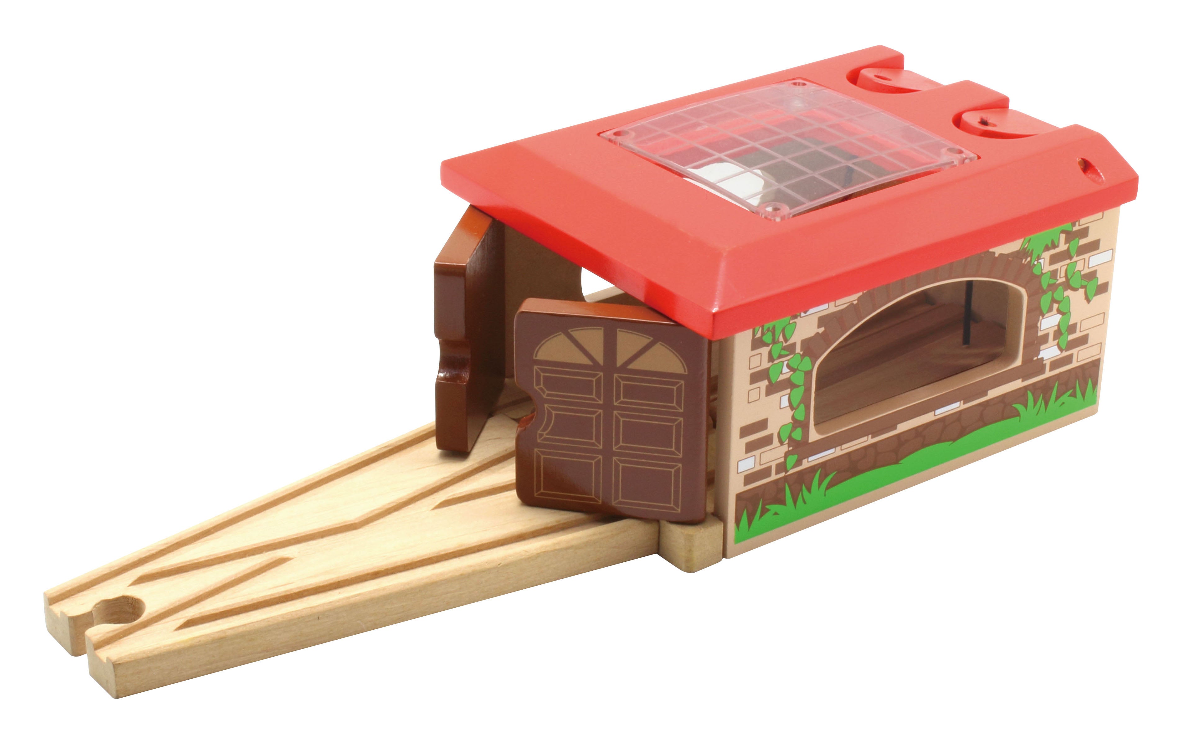 Double Door Wooden Train Engine Shed