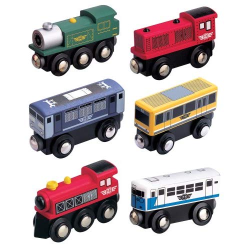 6 Piece Wooden Train Car Set