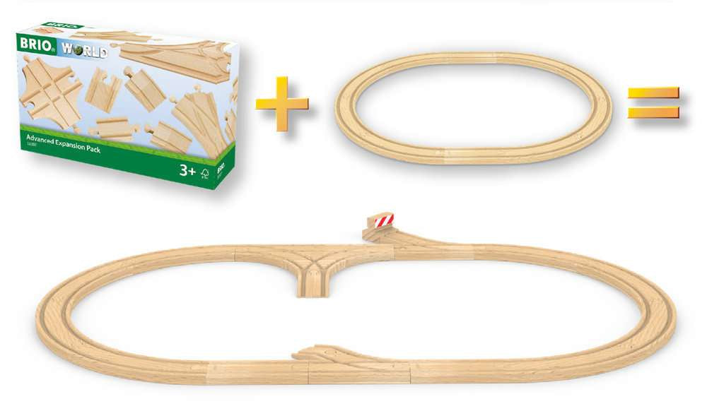 11 Piece Advanced Wooden Train Track Expansion Set