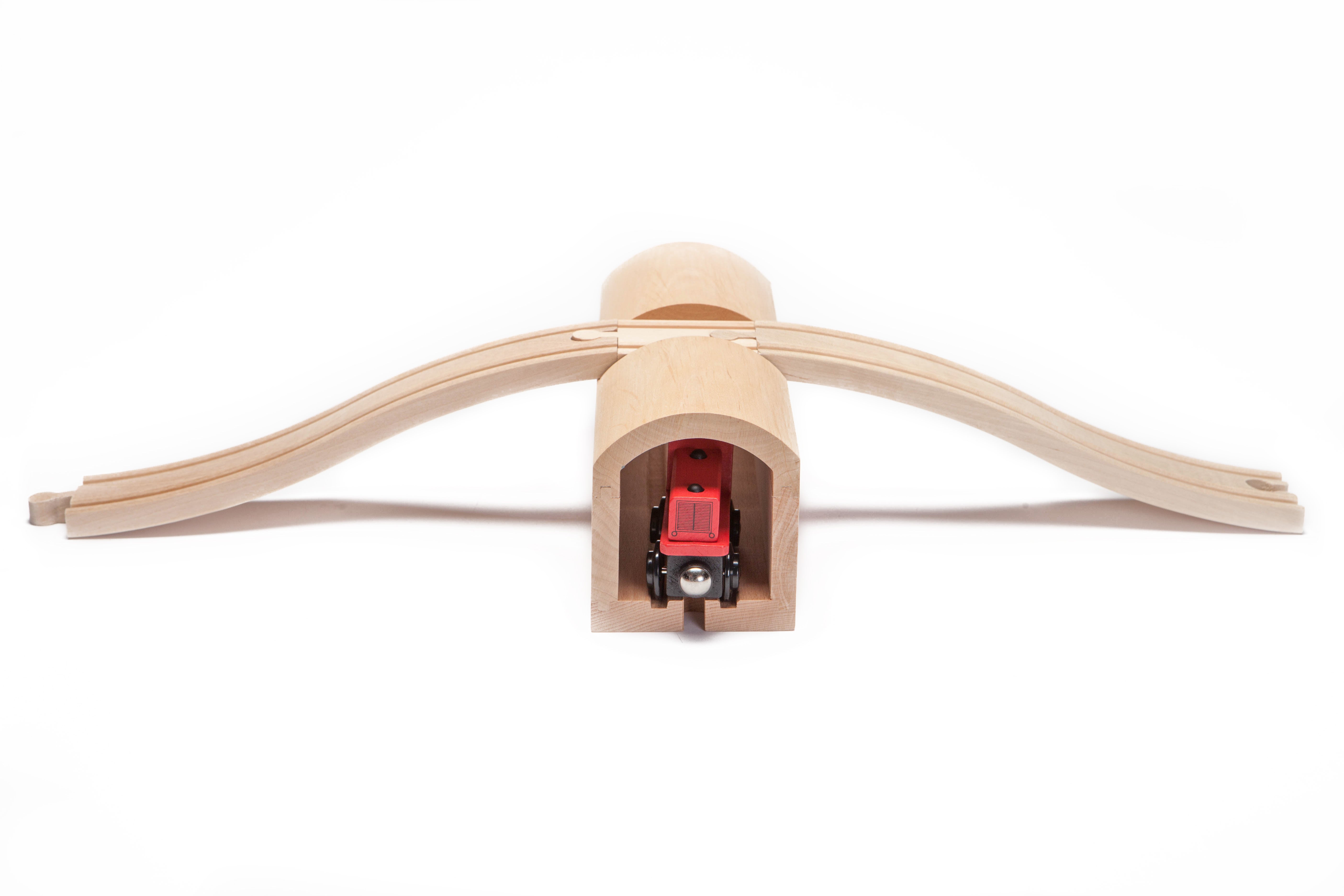 Accessoires de voie de train en bois à double tunnel en plastique gris Accessoires de voie de train en bois à double tunnel en plastique gris