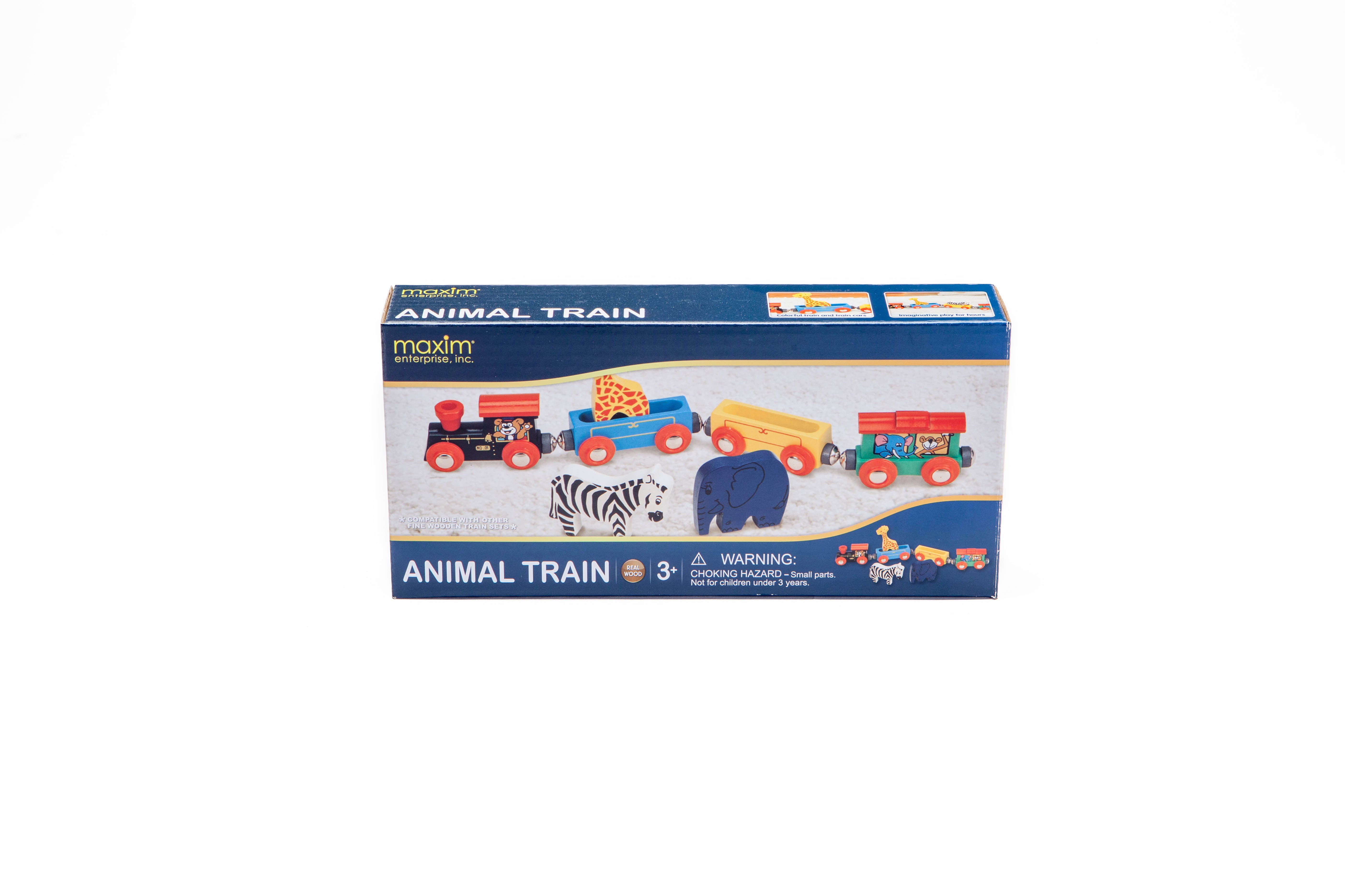 Wooden Circus Train & 3 Animals