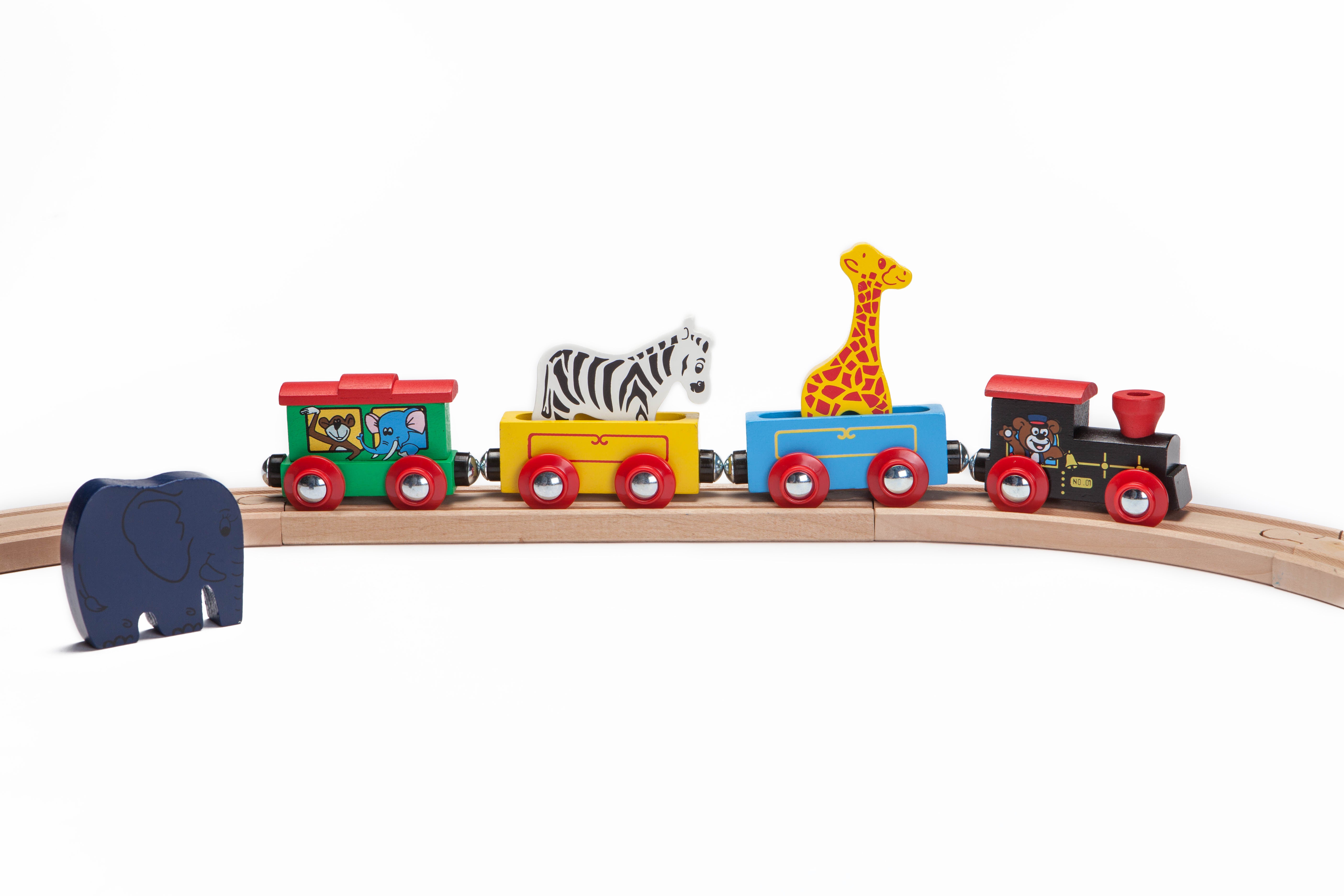 Wooden Circus Train & 3 Animals