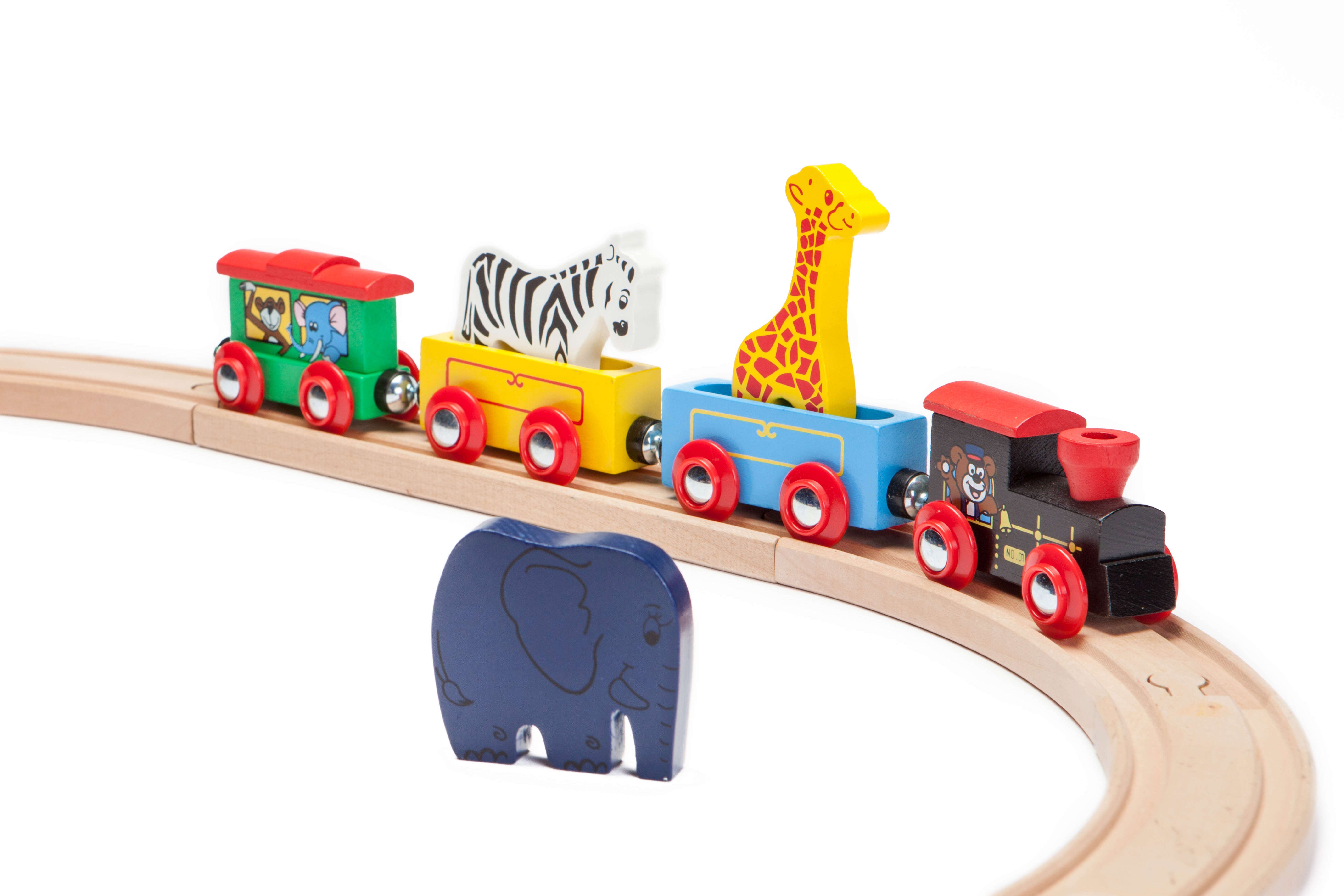 Wooden Circus Train & 3 Animals