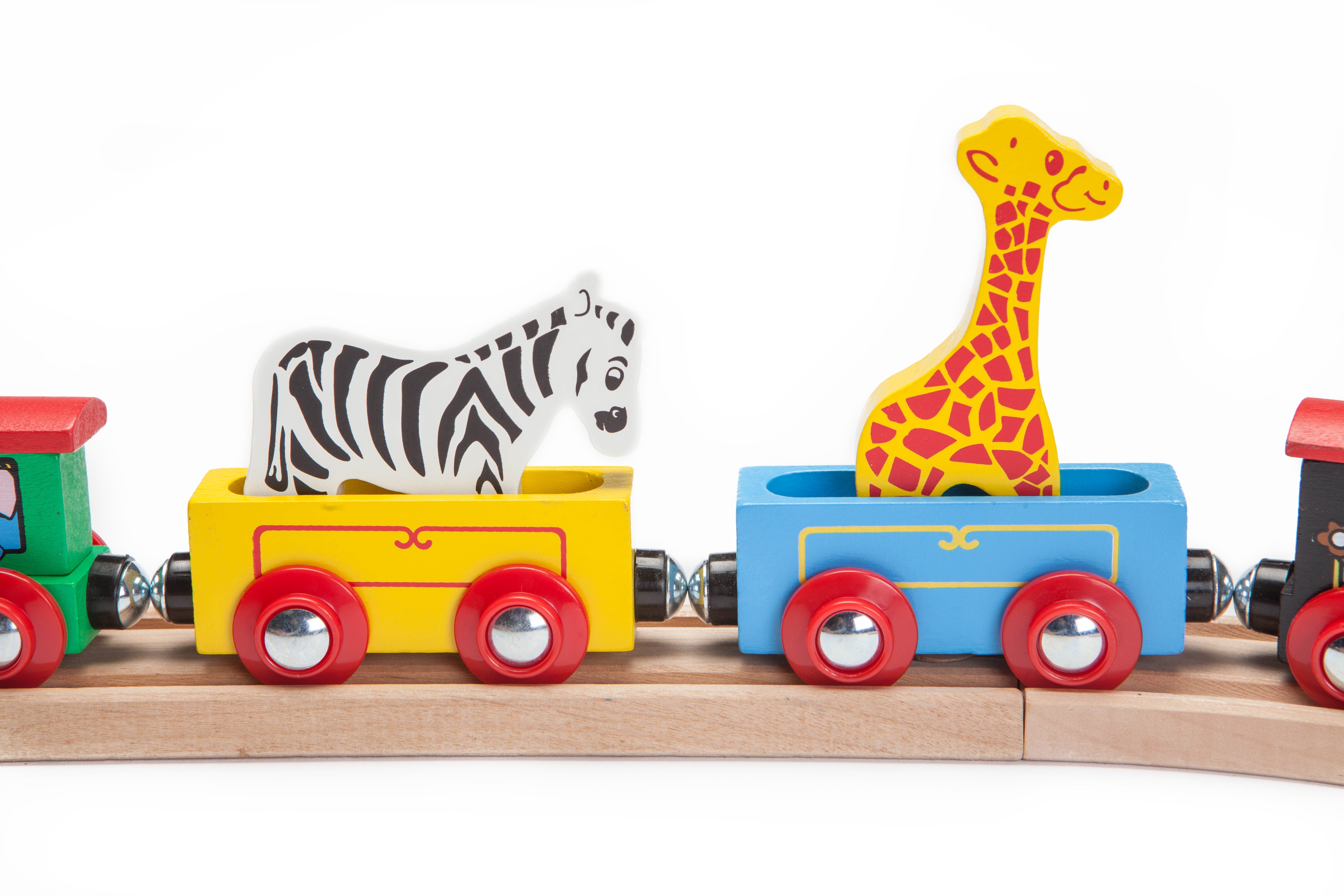 Wooden Circus Train & 3 Animals