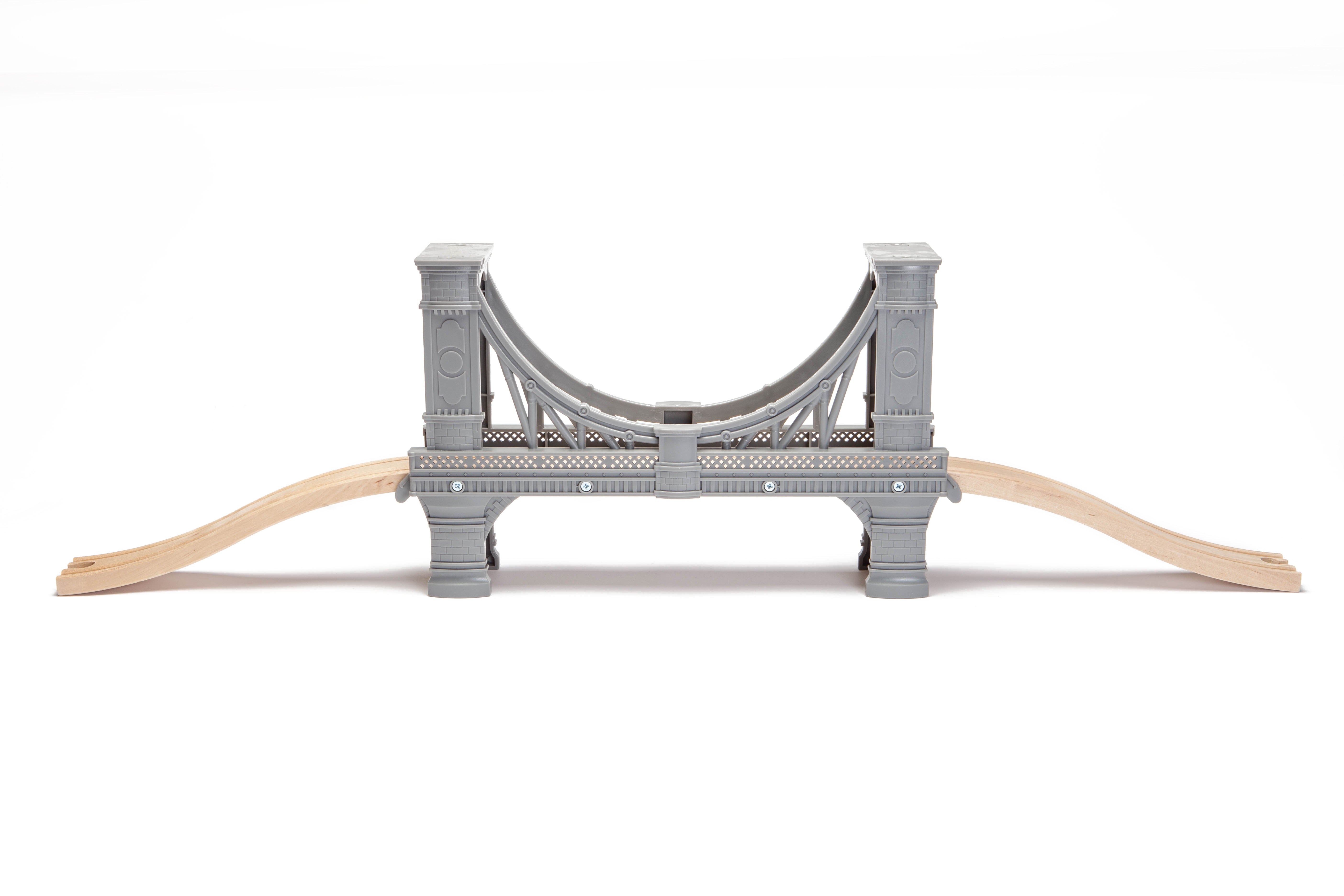 Wooden Train Reversible Bridge with Ascending Tracks – WoodenTracks