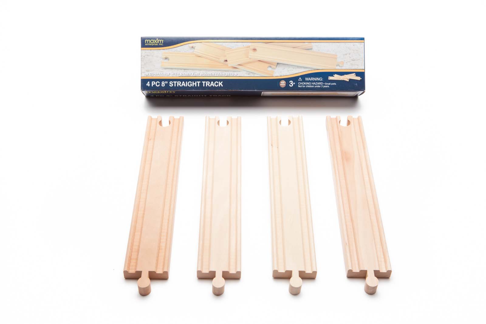 8 Inch Straight Wooden Track - 4 Pieces