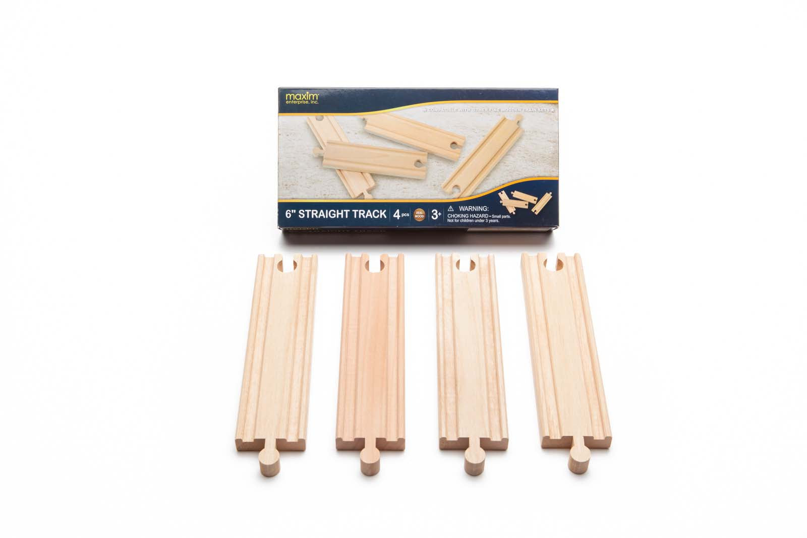 6 Inch Straight Wooden Track - 4 Pieces