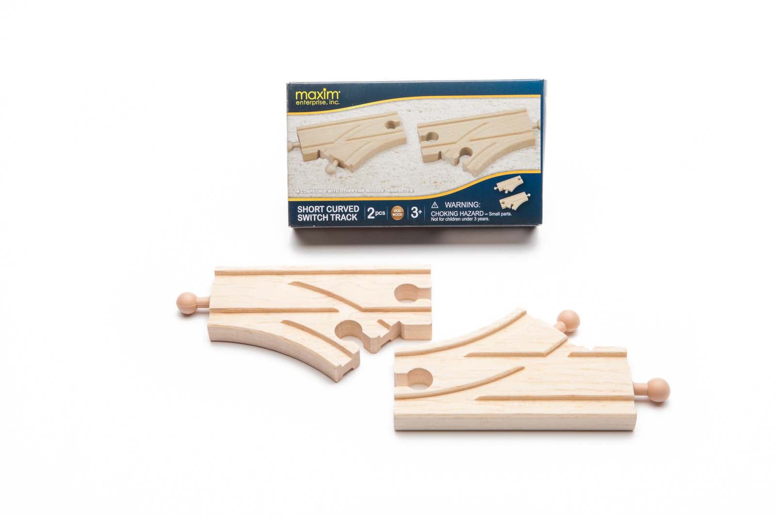 Short Single Curved Wooden Switch Track - 2 Pack