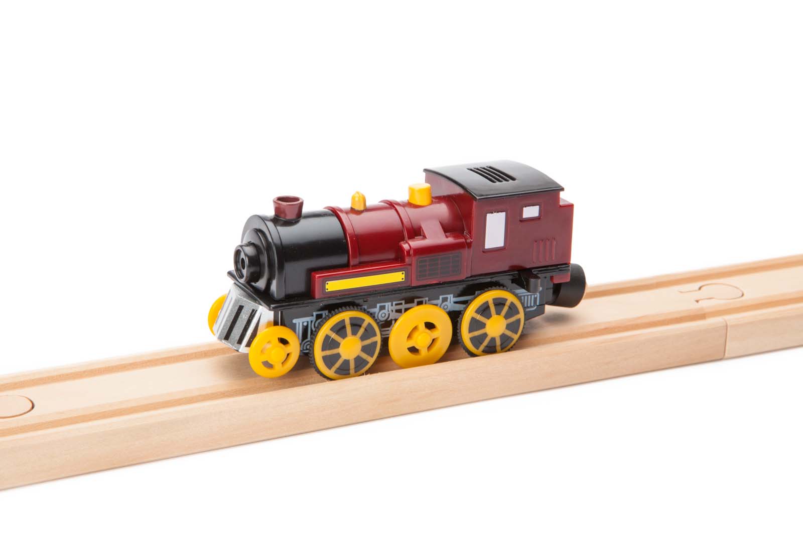 Red Motorized Wooden Train Engine