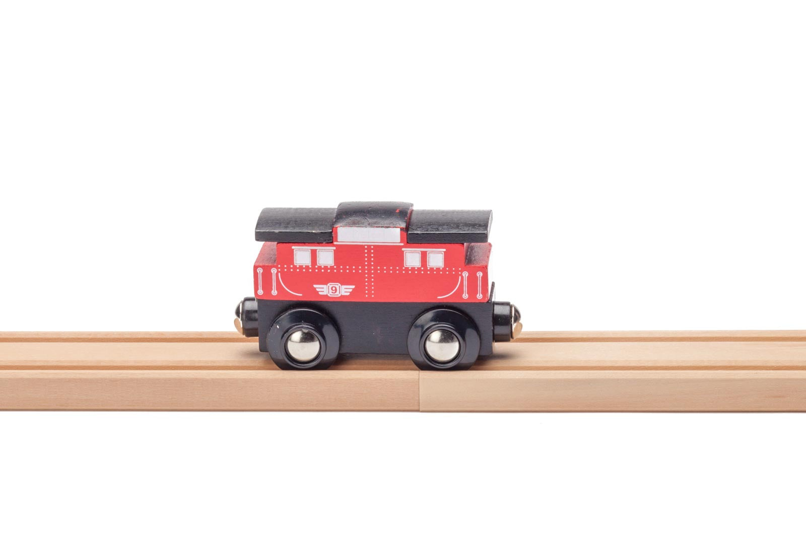 Red Wooden Train Caboose #9