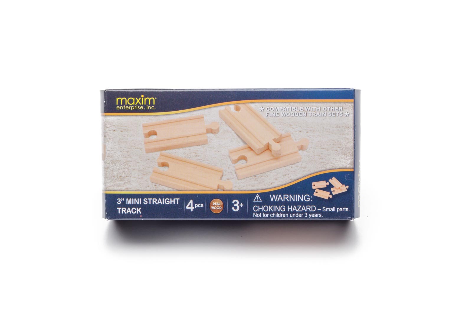 3 Inch Straight Wooden Track - 4 Pieces