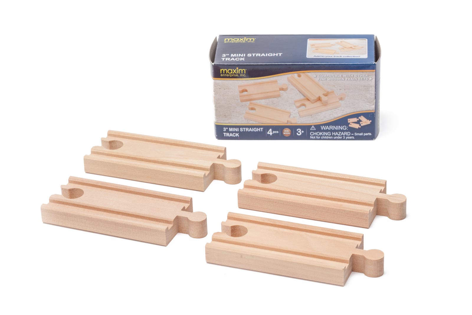 3 Inch Straight Wooden Track - 4 Pieces