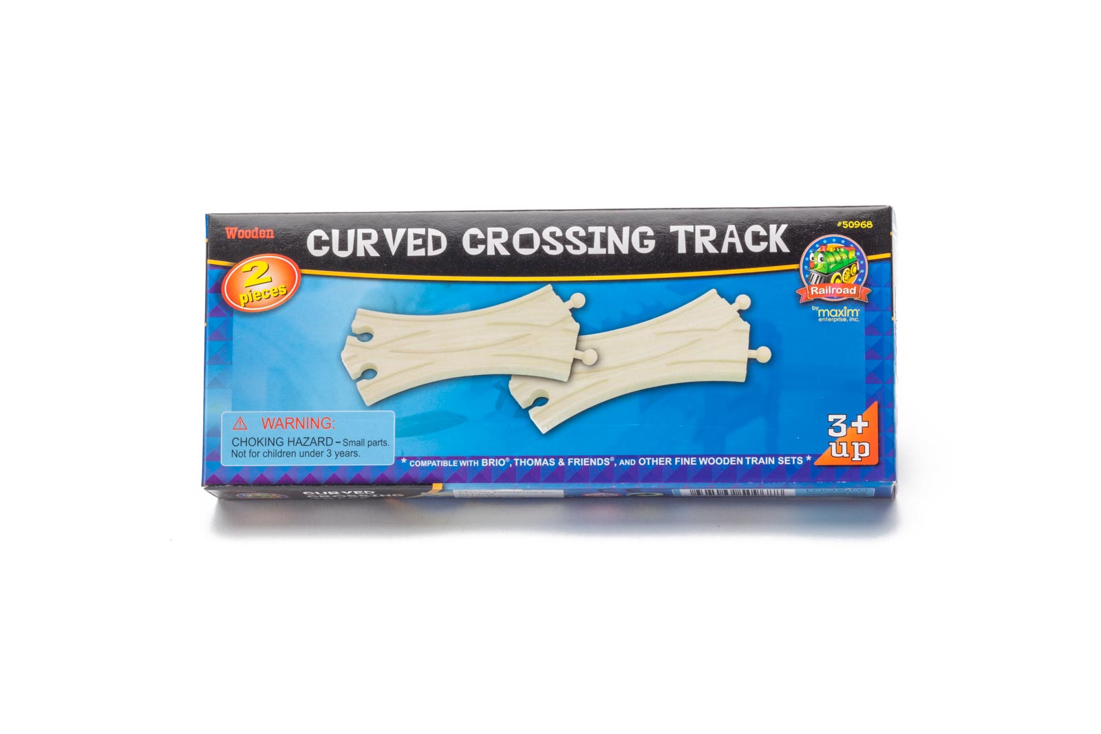 2 Pieces of Wooden Curved Crossing Track