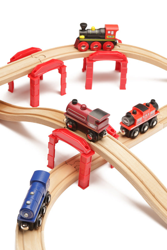 6 Plastic Multi Level Wooden Train Support Risers