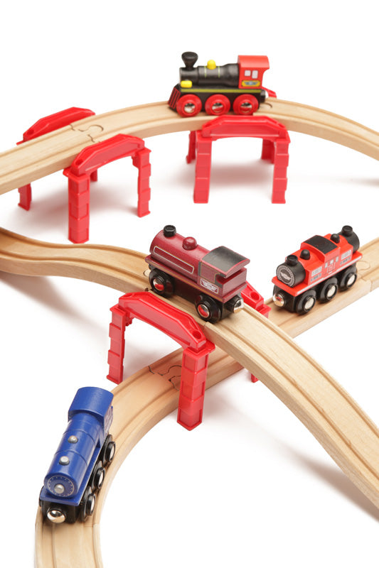 6 Plastic Multi Level Wooden Train Support Risers – WoodenTracks