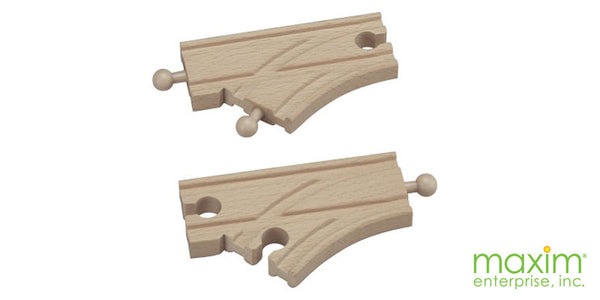 Short Single Curved Wooden Switch Track - 2 Pack