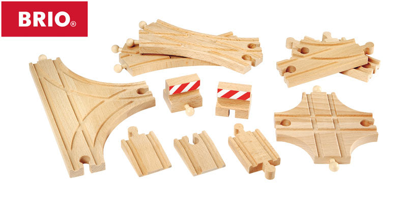 11 Piece Advanced Wooden Train Track Expansion Set